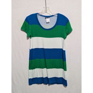 Vintage Women's Tommy Bahama Striped Short Sleeve Shirt Made in USA Size S/P